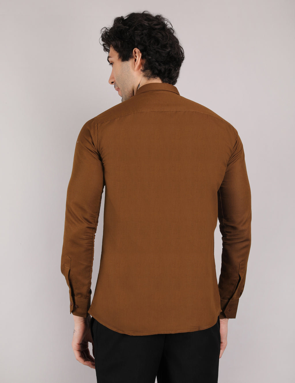 Mens Solid Linen Shirt | Lightweight Breathable Full Sleeve Shirt for Office Casual and Summer Wear | Brown