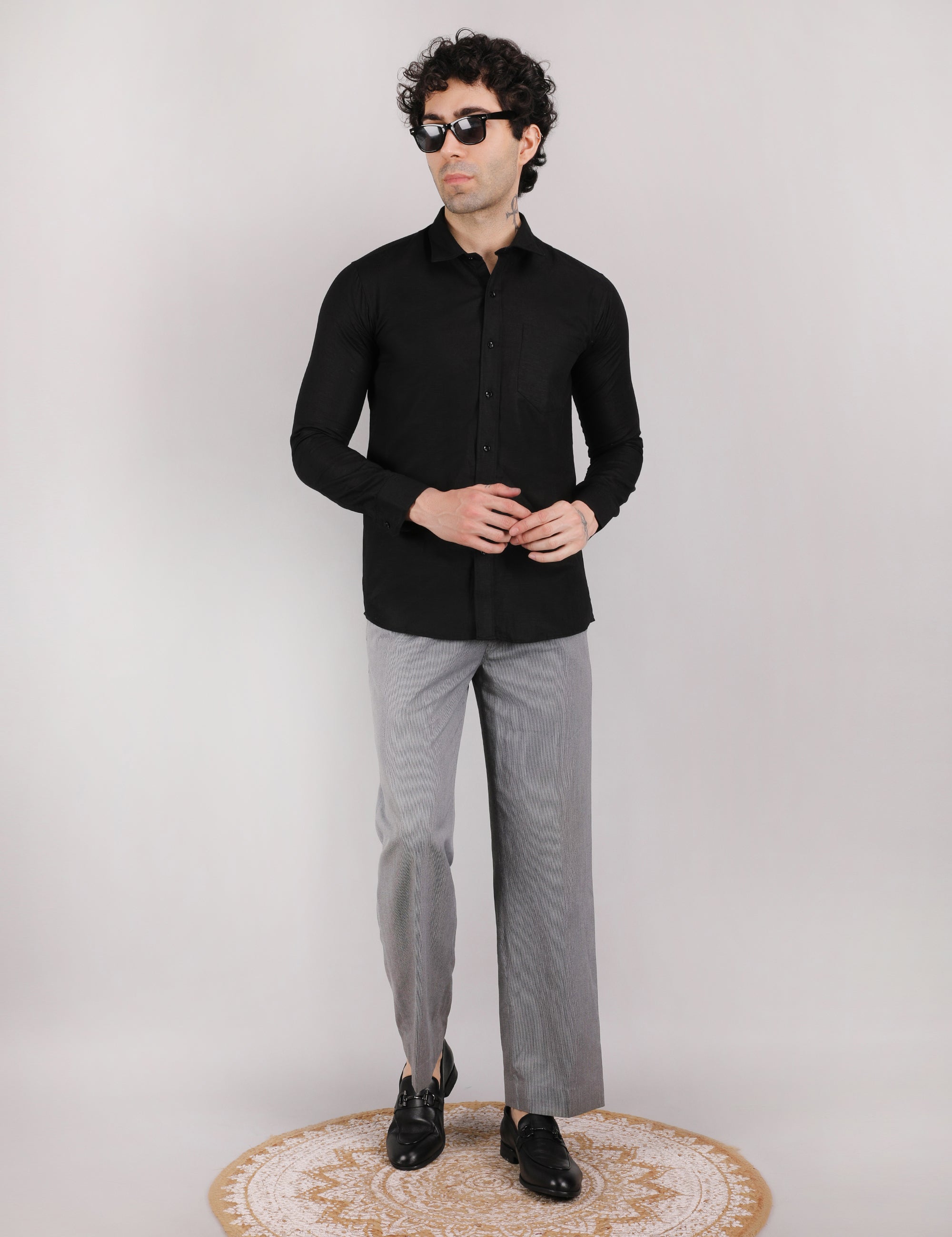 Mens Solid Linen Shirt | Lightweight Breathable Full Sleeve Shirt for Office Casual and Summer Wear