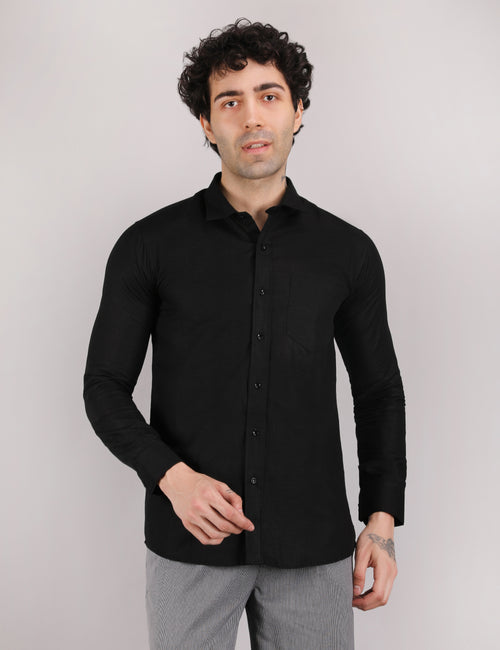 Mens Solid Linen Shirt | Lightweight Breathable Full Sleeve Shirt for Office Casual and Summer Wear