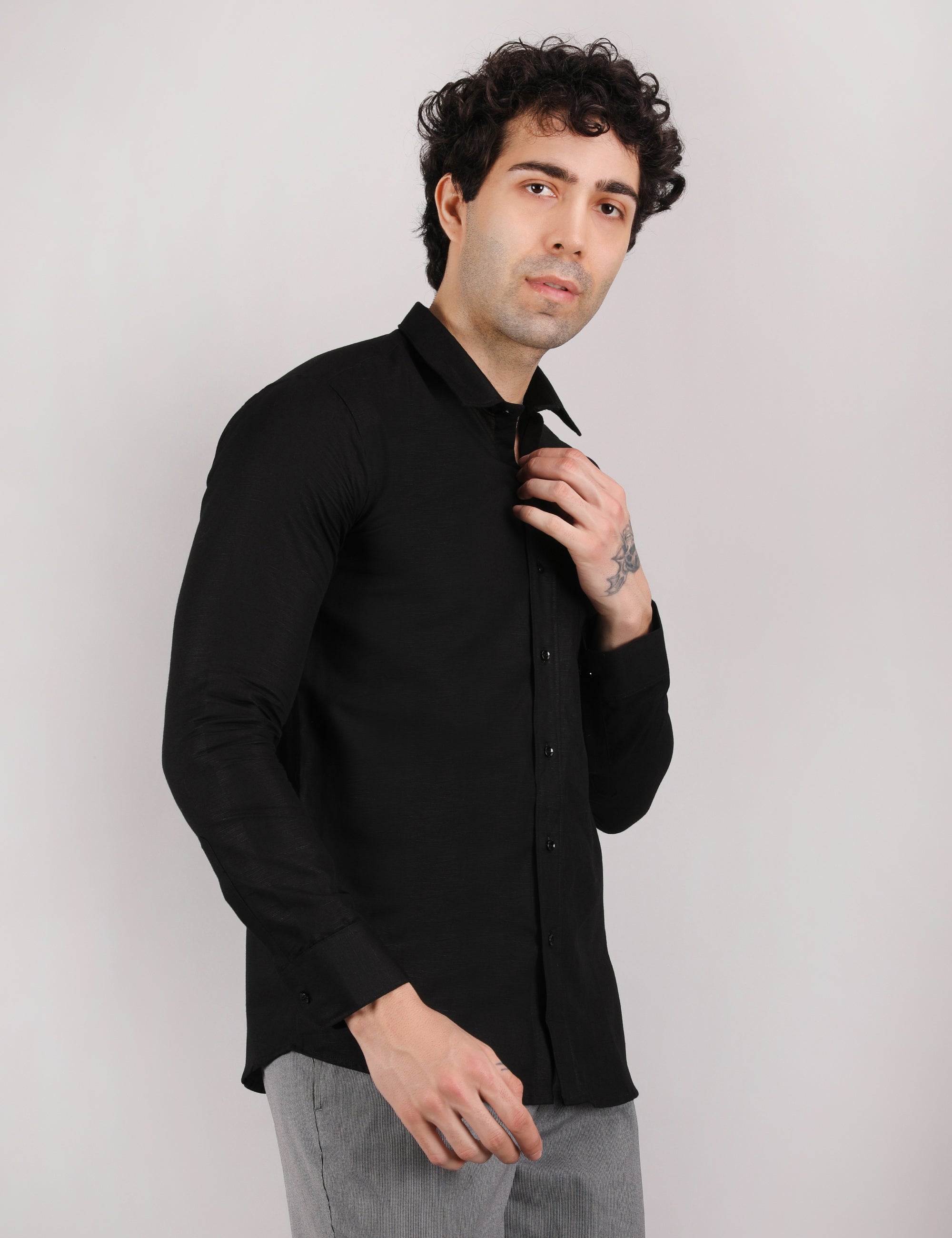 Mens Solid Linen Shirt | Lightweight Breathable Full Sleeve Shirt for Office Casual and Summer Wear