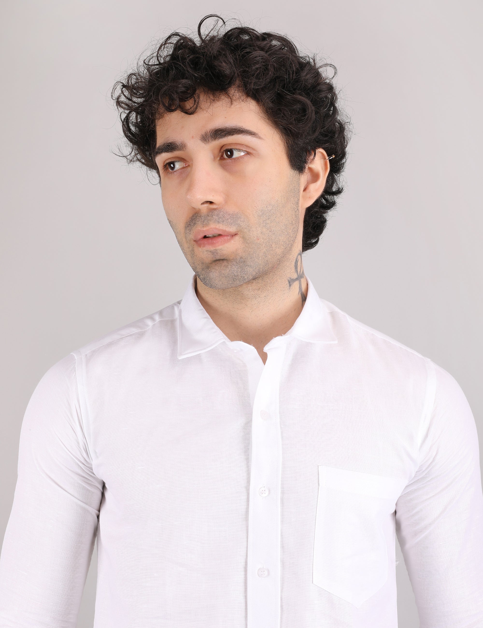 Silkyester Men's Solid Linen Casual Shirt | Lightweight Breathable Full Sleeve Shirt for Office, Casual & Summer Wear