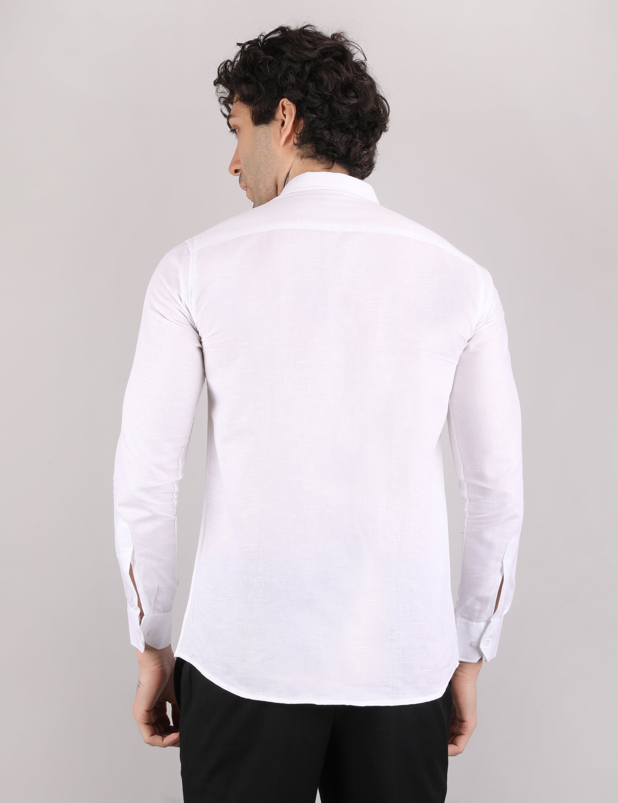 Silkyester Men's Solid Linen Casual Shirt | Lightweight Breathable Full Sleeve Shirt for Office, Casual & Summer Wear