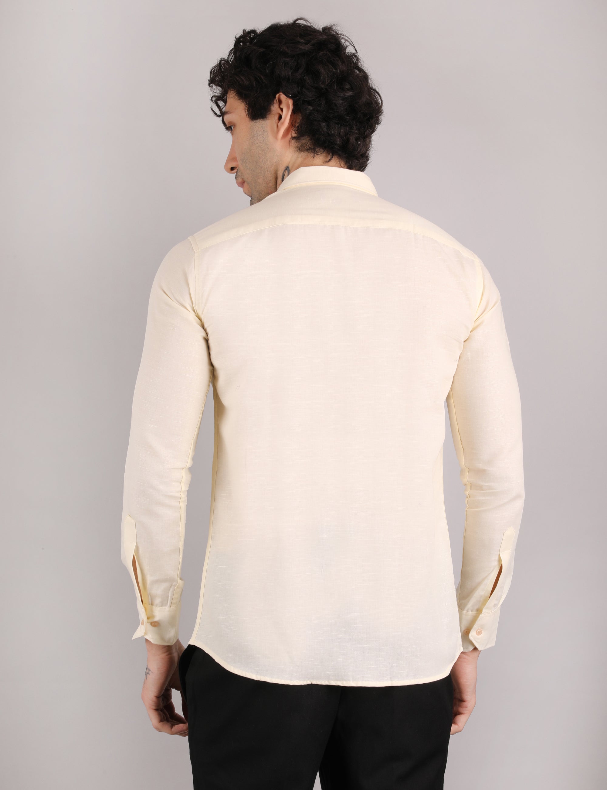 Mens Solid Linen Shirt | Lightweight Breathable Full Sleeve Shirt for Office Casual and Summer Wear |